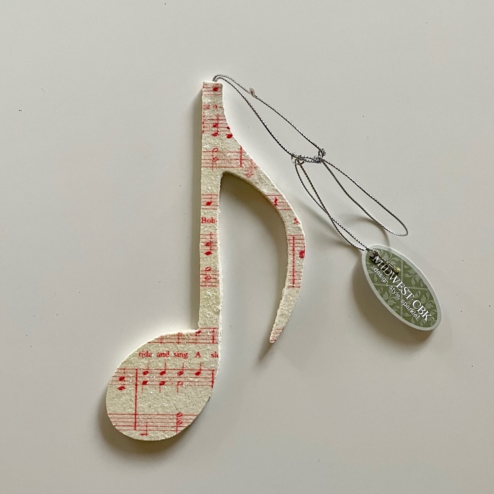 Midwest-CBK Glitter Music Note Christmas Hanging Ornament